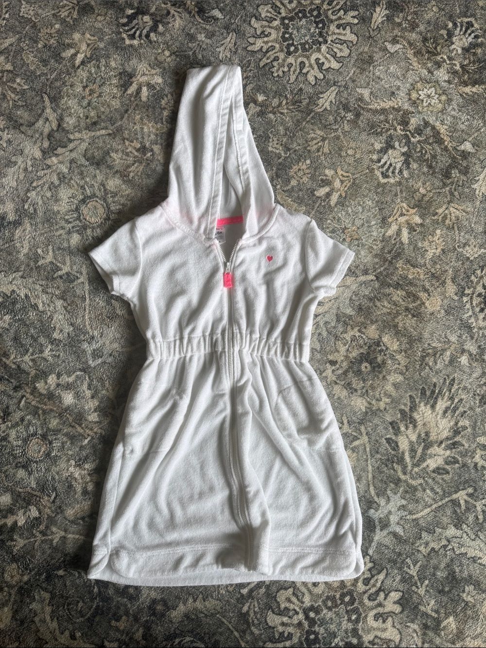 Carter's White Hooded Terry Zip Coverup
